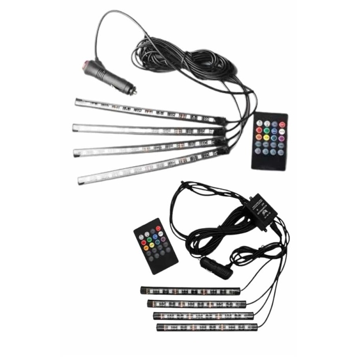 12Lİ Şerit Led Işık RGB Sese ve Müziğe Duyarlı Araç İçi Ayak Altı