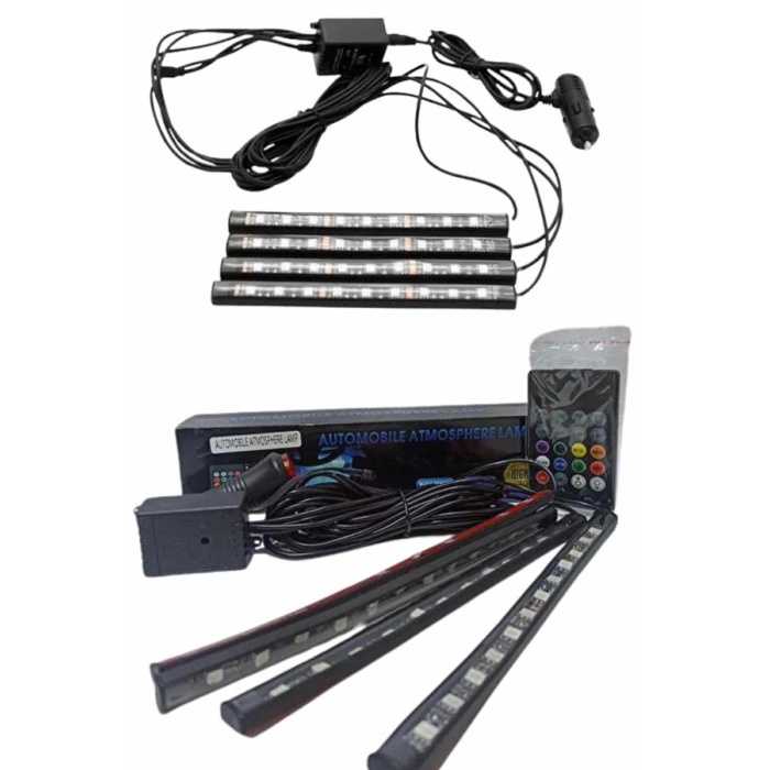 12Lİ Şerit Led Işık RGB Sese ve Müziğe Duyarlı Araç İçi Ayak Altı