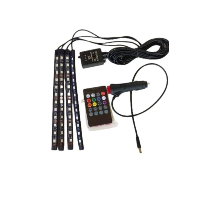 Araç İçi Ayak Altı Led 12 Led Işık Sese Müziğe Duyarlı RGB Işıklı Aydınlatma Seti