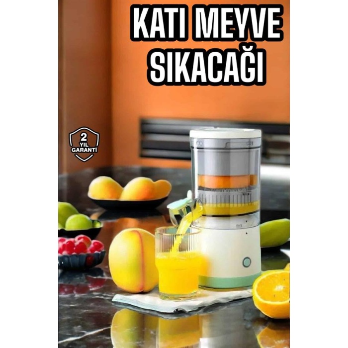 Meyve Sıkacağı USB Şarjlı Taşınabilir Çift Bıçaklı Güvenlik Kilidi