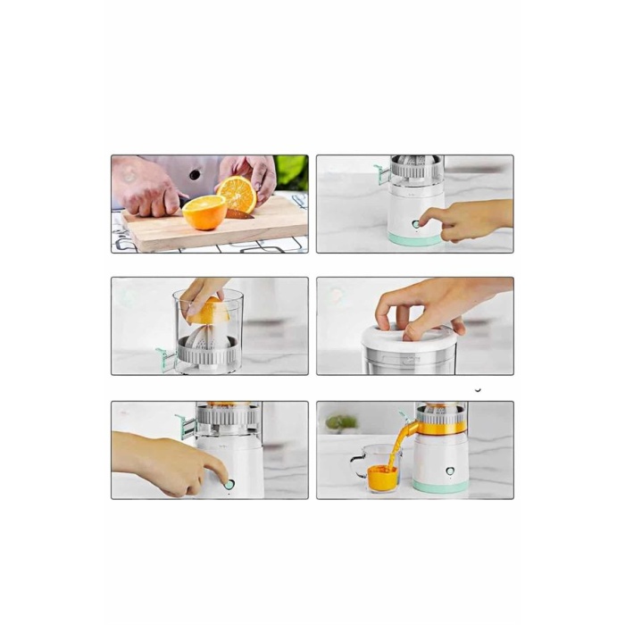 Katı Meyve Sıkacağı Taşınabilir USB Şarjlı Pratik Paslanmaz Çelik Bıçaklı