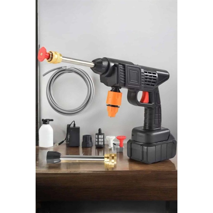 Bahçe ve Araba Yıkama Tabancası Su Basınçlı Hazneli Bataryalı Oto Yıkama