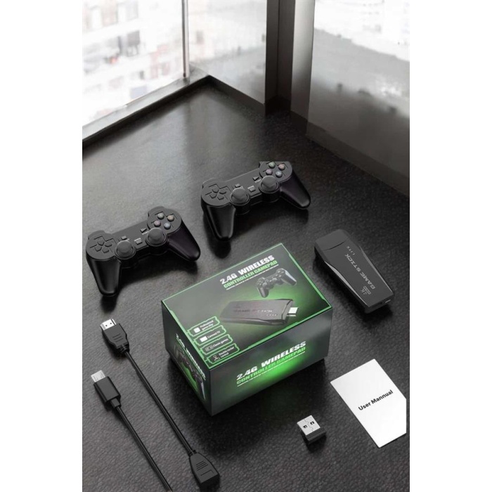 Atari Oyun Konsolu 2000 Oyunlu Game Stick 2.4G Wireless