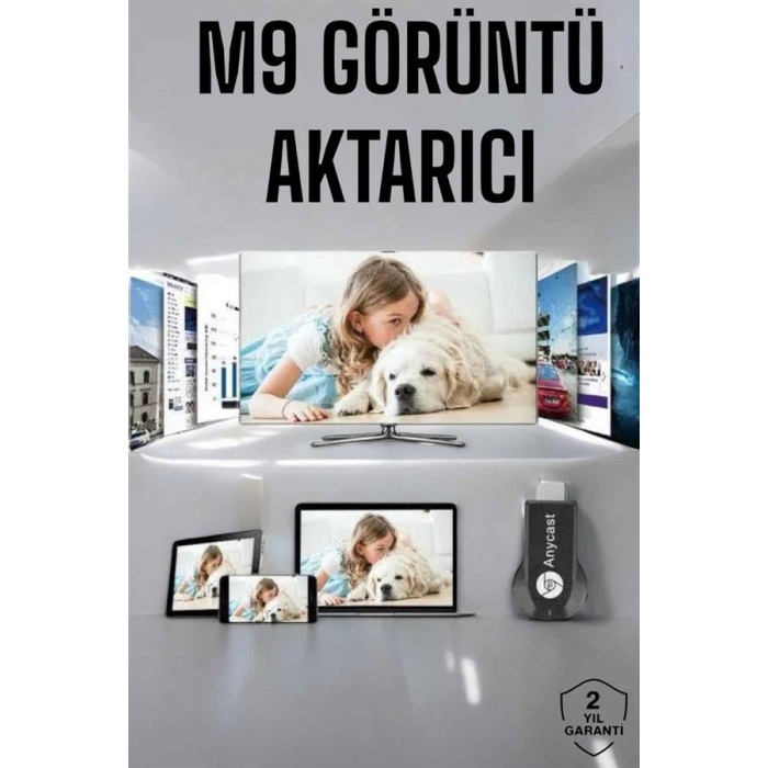 M9 Plus Kablosuz Görüntü+Ses Aktarıcı HDMI TV