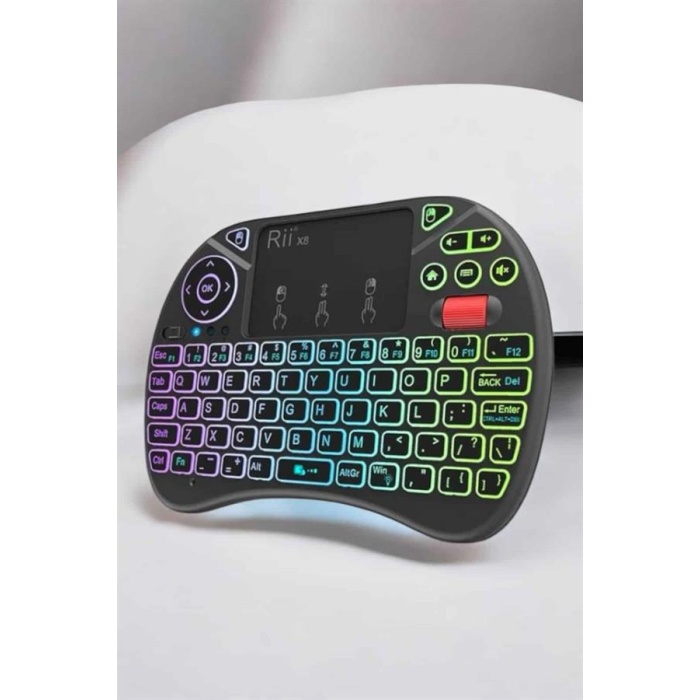 TV Uyumlu Mini Klavye Q Klavye Işıklı Tüm Cihazlara Uyumlu