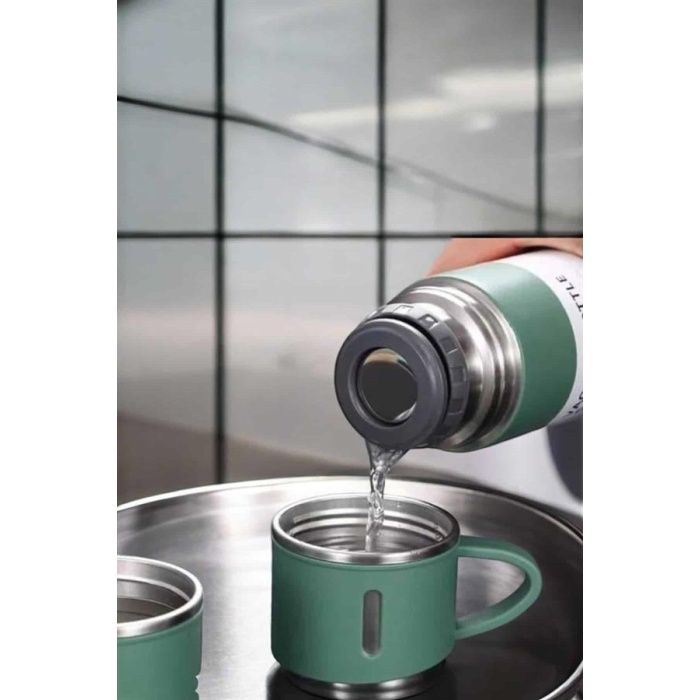 Paslanmaz Çelik 3’lü Termos Seti Vakumlu ve 8 Saat Isı Koruma