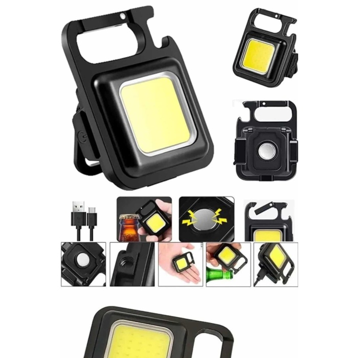 Işıldak USB Şarjlı Cep El Feneri Taşınabilir Mini Led Işık Çok Fonksiyonlu