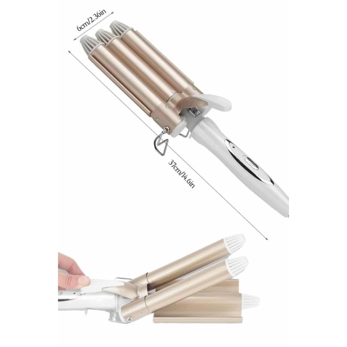 Saç Şekillendirici Wag Maşa Üçlü Yüksek Isı Ayarlı Seramik Kaplama