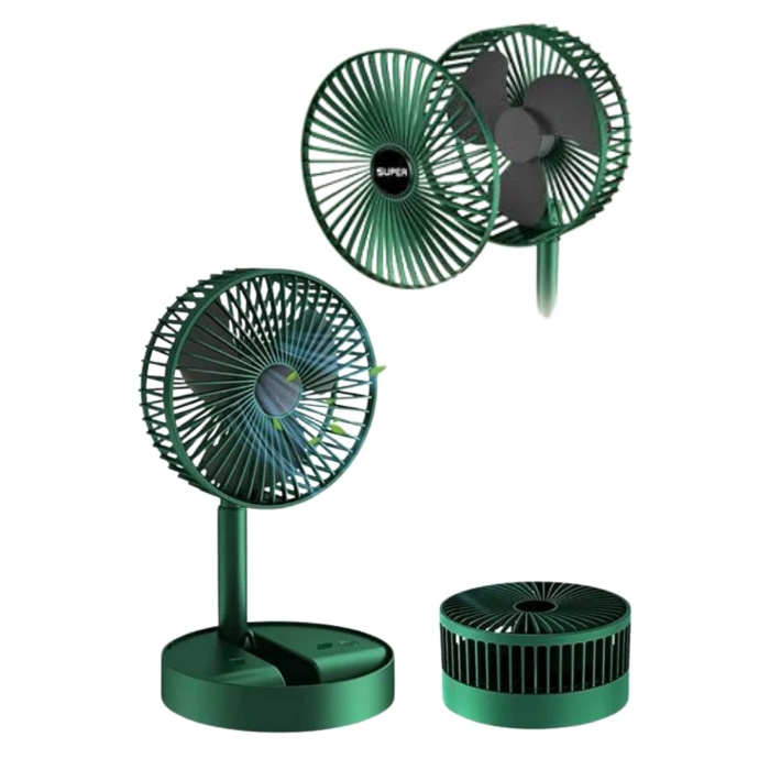 3 Kademe Hız Ayarlı Vantilatör Telefon Standlı Şarjlı Katlanabilir Soğutucu Pervane