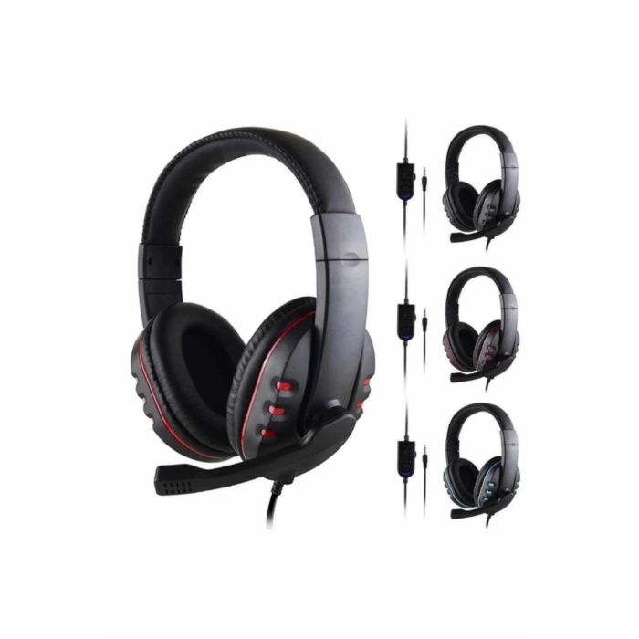 Oyuncu Kulaklığı Kulak Üstü Kablolu Stereo Mikrofonlu Yumuşak Kulak Yastığı