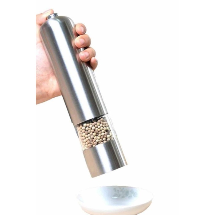 Baharat Öğütücü Paslanmaz Ayarlanabilir Otomatik Pilli Işıklı Tuz & Karabiber