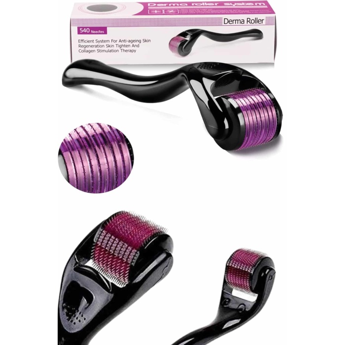 Derma Roller Titanyum Uçlu 540 İğneli 1 Mm Saç Sakal Çıkarma Ve Cilt Bakım Masaj Aleti