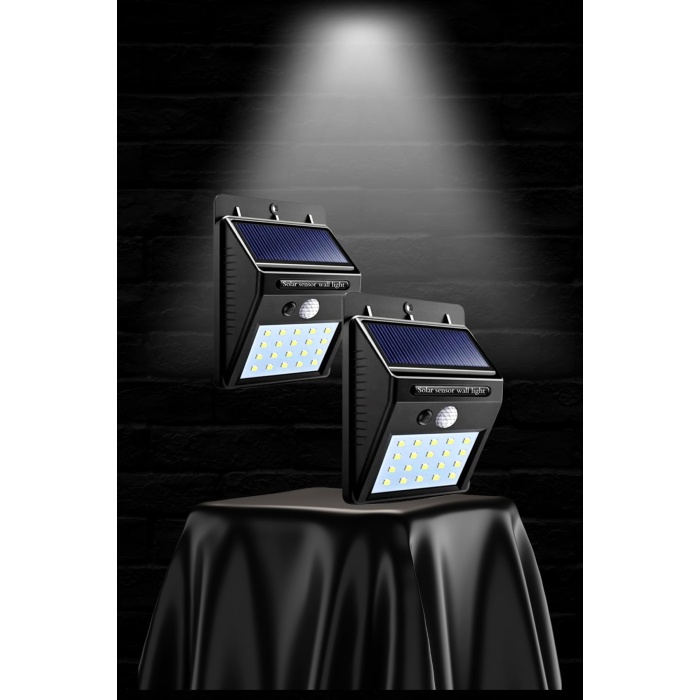 Güneş Enerjili Sensörlü Duvar Lambası Bahçe Lamba Suya Dayanıklı Bahçe Aydınlatma