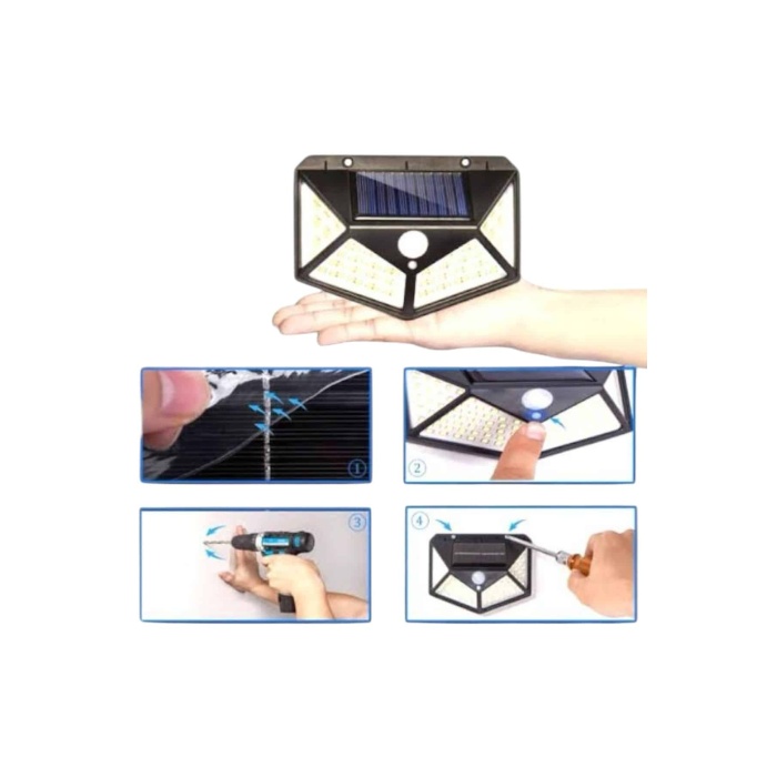 Solar Sensörlü Duvar Lambası Bahçe Lambaso Parlak Beyaz Işık Suya Dayanıklı