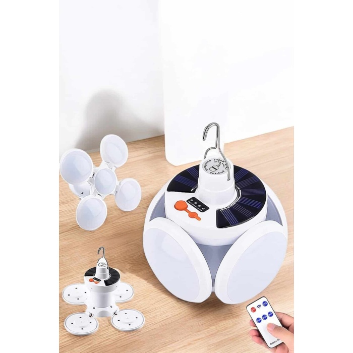 Katlanabilir Taşınabilir Kamp Lambası Işıldak Beyaz Işık Güneş Enerjili Solar Aydınlatma