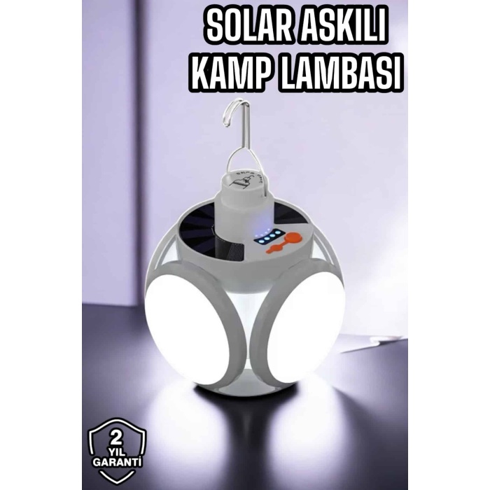 Güneş Enerjili Solar Aydınlatma Kamp Çadır Lambası Şarjlı Ampül Led Şarjlı El Feneri Işıldak