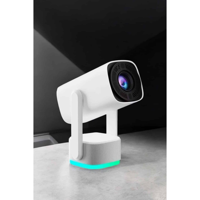 Şarjlı Projeksiyon Oyun Sinema Projektörü 4K HD Görüntü Kaliteli