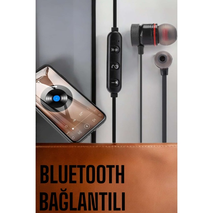Kablosuz Sport Mıknatıslı Mikrofonlu Kulak İçi Kulaklık