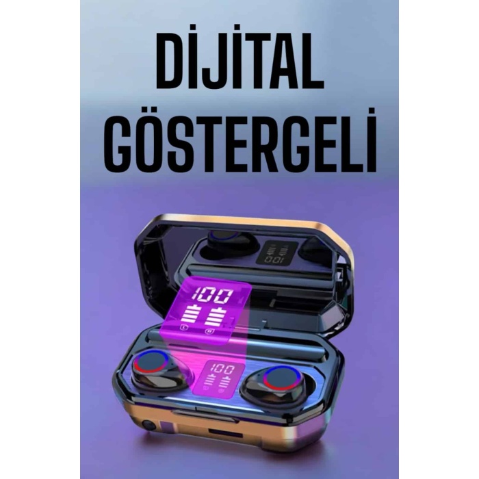 Kablosuz Bluetooth Kulaklık Dijital Göstergeli Uzun Pil Ömrü