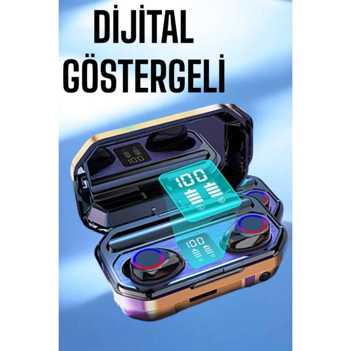 Dijital Göstergeli Bluetooth Bağlantılı Kulaklık Dokunmatik Kontrol