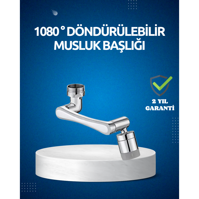 Dönen Musluk Başlığı 1080 Derece Ayarlanabilir Filtreli Sprey Uç