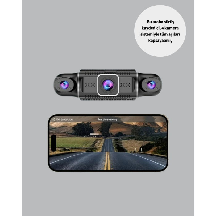 1080P 4 Kanallı Araç Kamerası GPS + WiFi + G Sensör Destekli