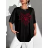 Baskılı Kadın T-shirt - Siyah
