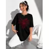 Baskılı Kadın T-shirt - Siyah