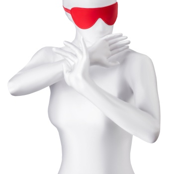 Anonymo BDSM Maske, PU deri, kırmızı, 65 cm