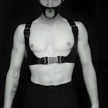 Seksi Deri Göğüs Ve Maske Harness - APFTM112