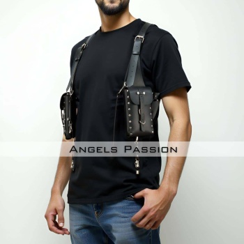 Çantalı Şık Erkek Harness, Holster Bag, Leather Holster Bag - APFTM235