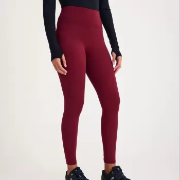 Nonofit Yüksek bel Düz Sporcu Tayt - Bordo