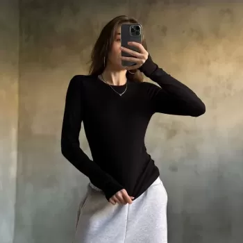 Parmak Geçmeli Buzi Body - Siyah