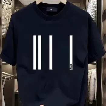 AICG Baskılı Kadın Oversize Bisiklet Yaka T-shirt - Siyah