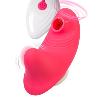 JOS Klitorisin vakum dalgası uyarımı ile titreşimli külot parçası Xiari, silikon, pembe, 9 cm