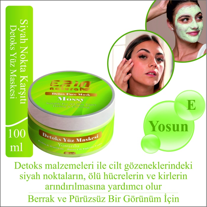 2 Adet Erin Natural Siyah Nokta Karşıtı  Detoks Yüz Maskesi 100 ml