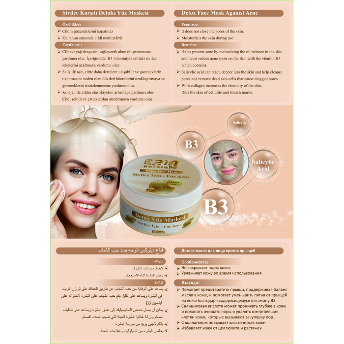 Sivilce Karşı Detoks Yüz Maskesi 100 ml