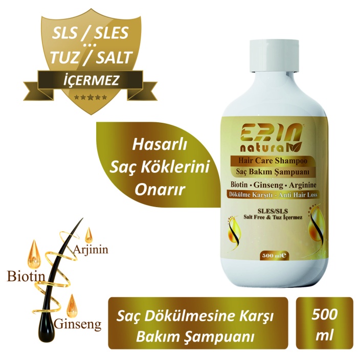 Erin Natural Saç Dökülmesine Karşı Bakım Şampuanı 500 ml