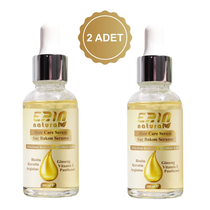 2 Adet Erin Natural Saç Dökülmesine Karşı Bakım Serumu 50 ml