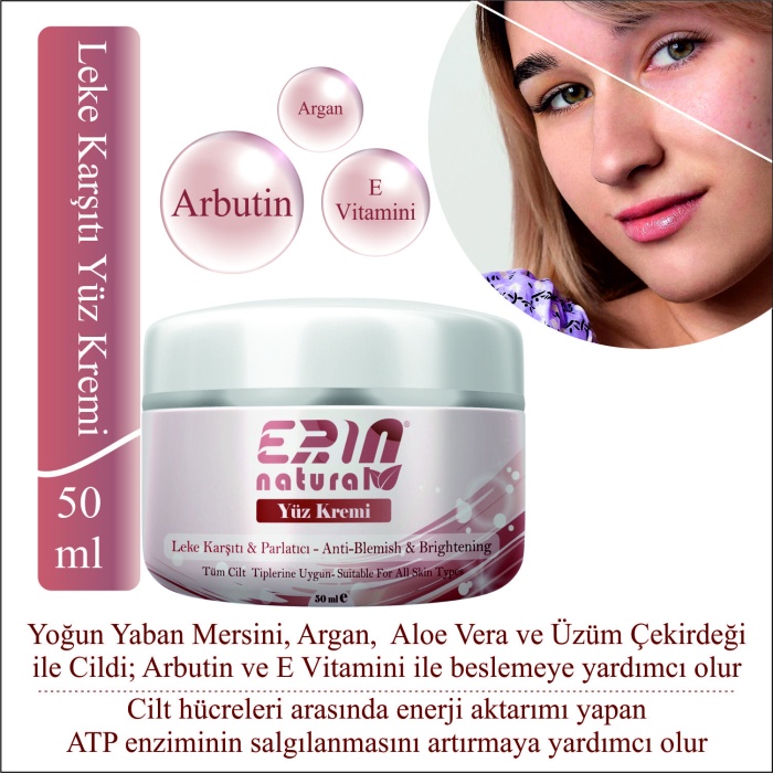 Erin Natural Leke Karşıtı Yüz Bakım Kremi 50 ml