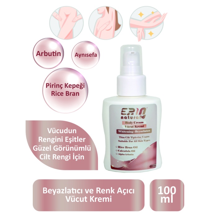 2 Adet Erin Natural Beyazlatıcı ve Renk Açıcı Vücut Kremi 100 ml