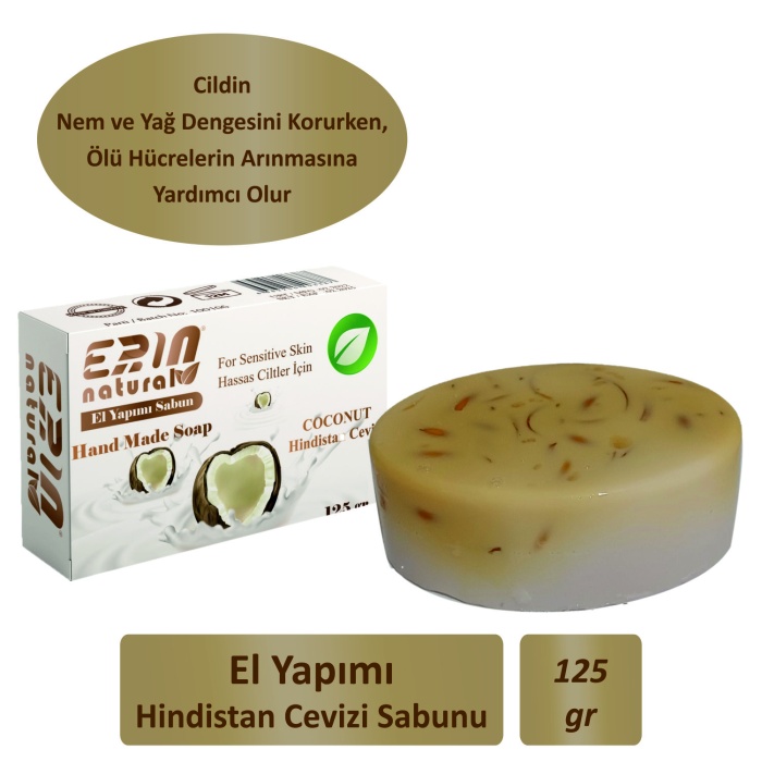 Erin Natural El Yapımı Hindistan Cevizi Yağlı Sabun 125 gr