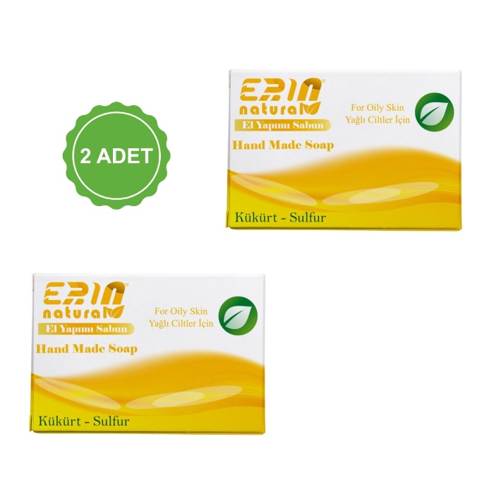 2 Adet Erin Natural El Yapımı Kükürt Sabunu 125 gr