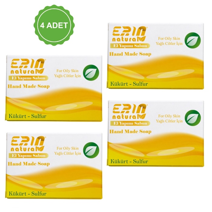 4 Adet Erin Natural El Yapımı Kükürt Sabunu 125 gr