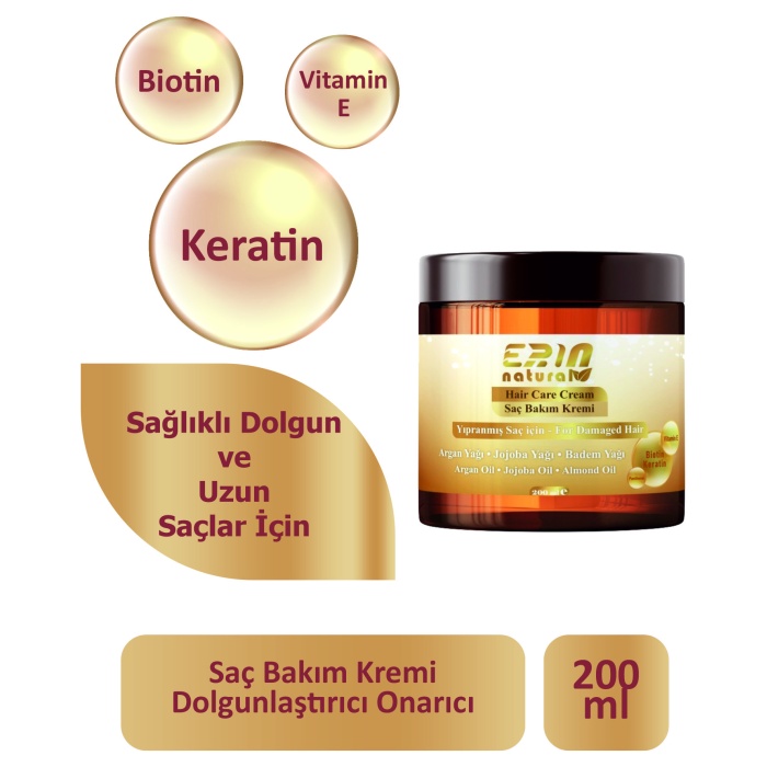 Erin Natural  Onarıcı ve Dolgunlaştırıcı Saç Bakım Kremi 200 ml