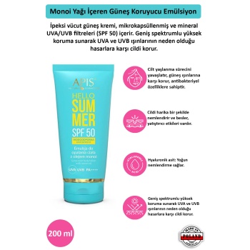Güneş Kremi - 50 SPF - Monoi Yağlı - 200ml