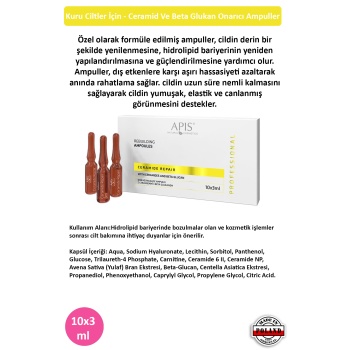 Kuru Ciltler İçin - Ceramid Ve Beta Glukan Onarıcı Ampuller - 10 X 3 Ml