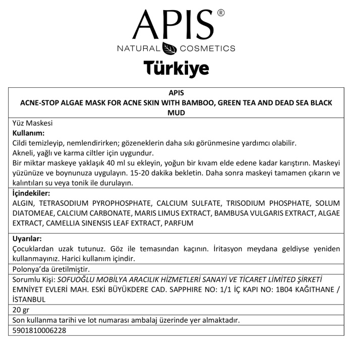 Alg Maskesi - Akne Giderici - 3 Adet - 20gr