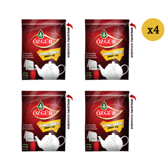 ÖZGÜR Jumbo Demlik Poşet 50*10 Gr x 4 Adet