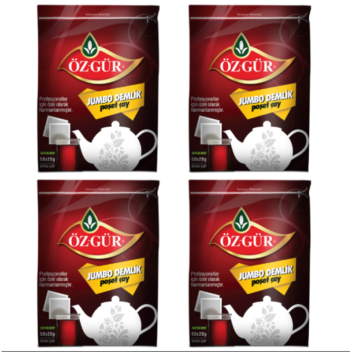ÖZGÜR Jumbo Demlik Poşet 50*20 Gr x 4 Adet